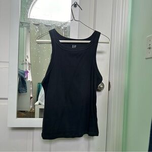 Gap Ribbed Black High Neck Tank Top